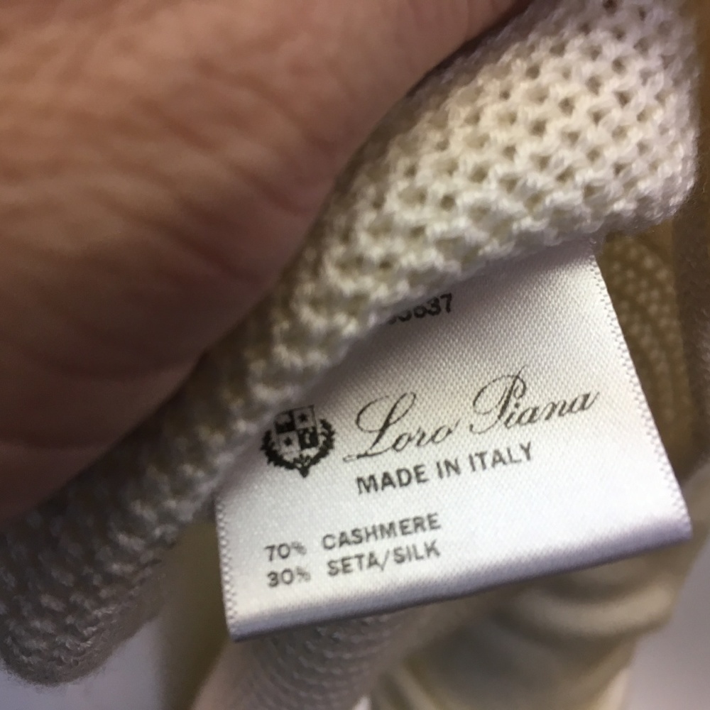 Loro Piana Cream White Cashmere Silk Blend Sweater - Picture 8 of 8